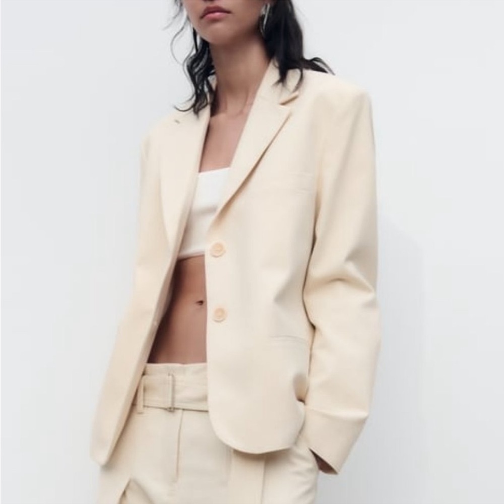 Zara NWT Buttoned Cotton Blazer size XXL